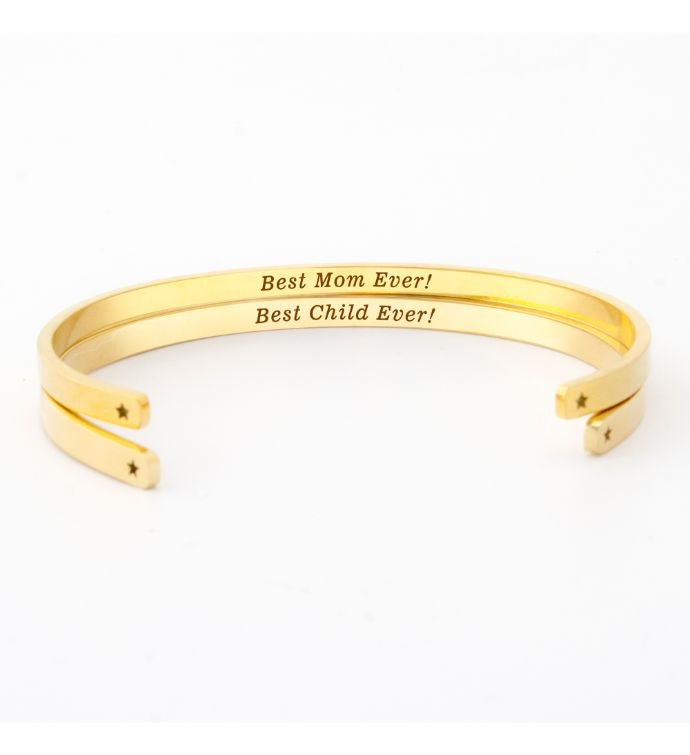 "best Mom Ever…"  Gold Matching Adjustable Bracelets